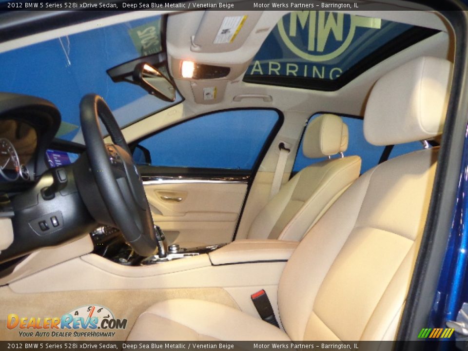 2012 BMW 5 Series 528i xDrive Sedan Deep Sea Blue Metallic / Venetian Beige Photo #21