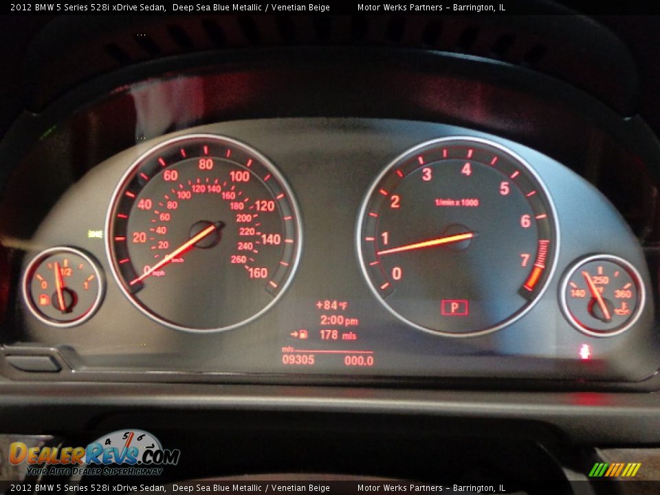 2012 BMW 5 Series 528i xDrive Sedan Deep Sea Blue Metallic / Venetian Beige Photo #24