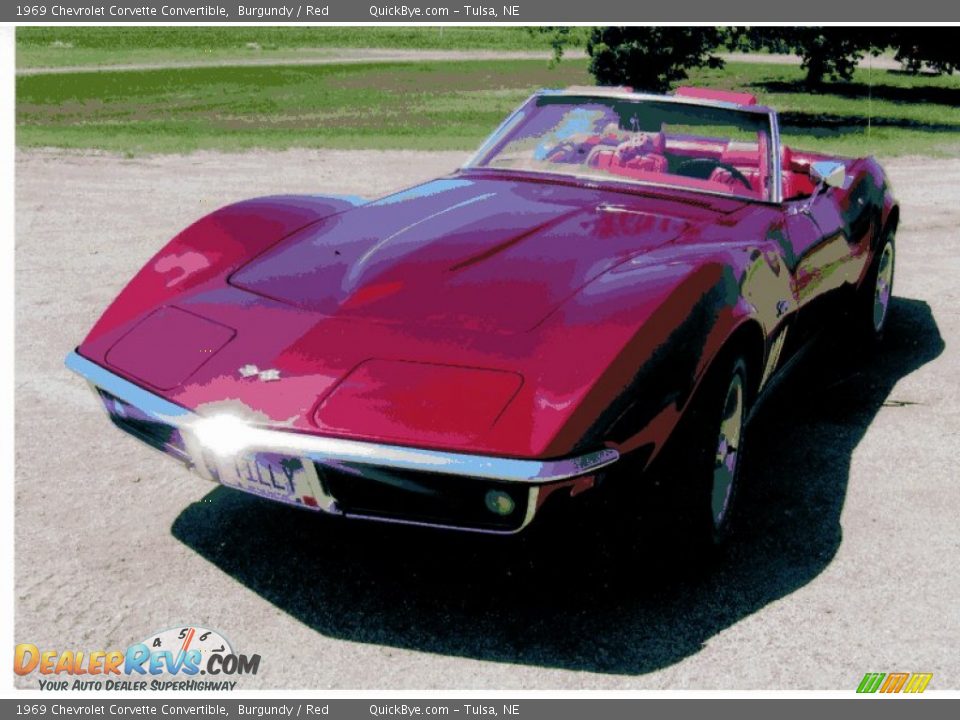 1969 Chevrolet Corvette Convertible Burgundy / Red Photo #2