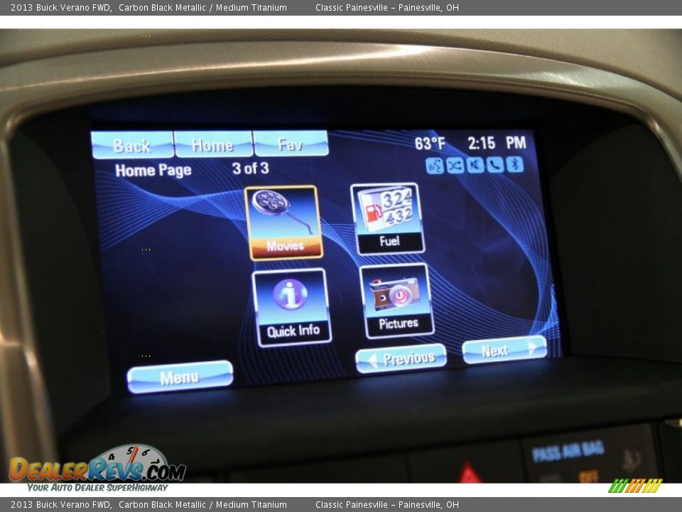 2013 Buick Verano FWD Carbon Black Metallic / Medium Titanium Photo #14