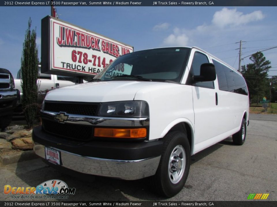 2012 Chevrolet Express LT 3500 Passenger Van Summit White / Medium Pewter Photo #1