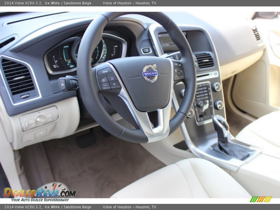 2014 Volvo XC60 3.2 Ice White / Sandstone Beige Photo #9
