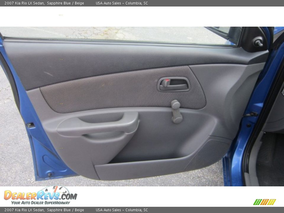 2007 Kia Rio LX Sedan Sapphire Blue / Beige Photo #4