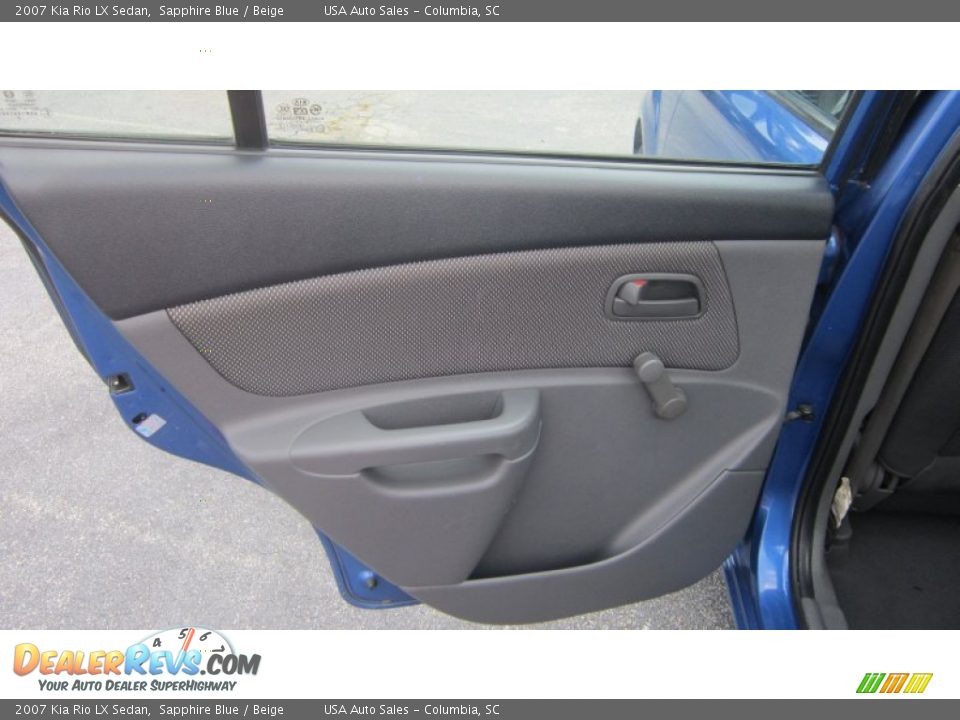 2007 Kia Rio LX Sedan Sapphire Blue / Beige Photo #5