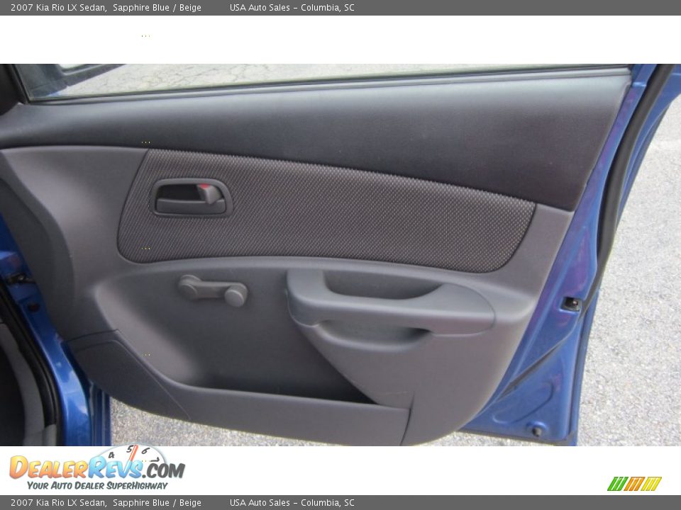 2007 Kia Rio LX Sedan Sapphire Blue / Beige Photo #6