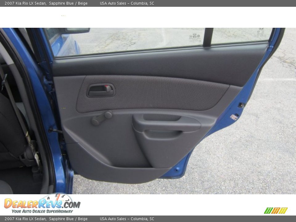 2007 Kia Rio LX Sedan Sapphire Blue / Beige Photo #7