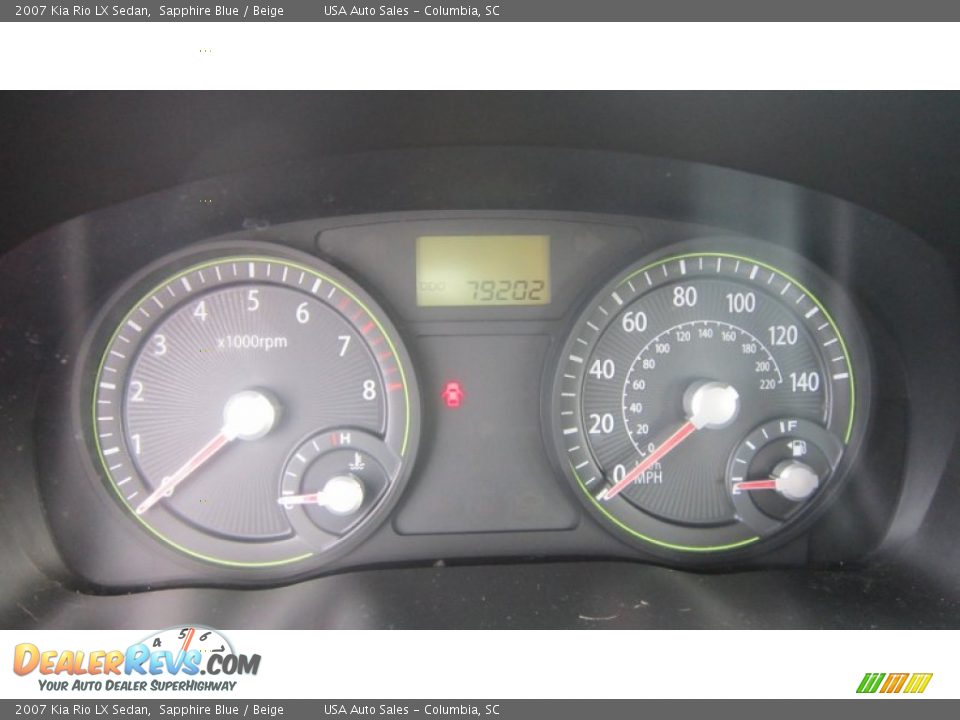 2007 Kia Rio LX Sedan Sapphire Blue / Beige Photo #8