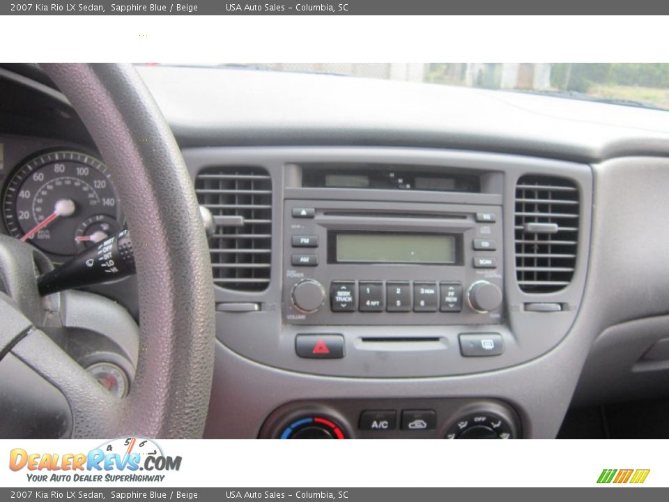 2007 Kia Rio LX Sedan Sapphire Blue / Beige Photo #9