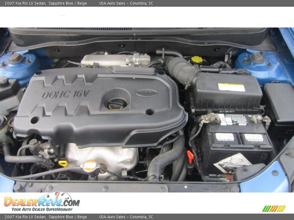 2007 Kia Rio LX Sedan Sapphire Blue / Beige Photo #11