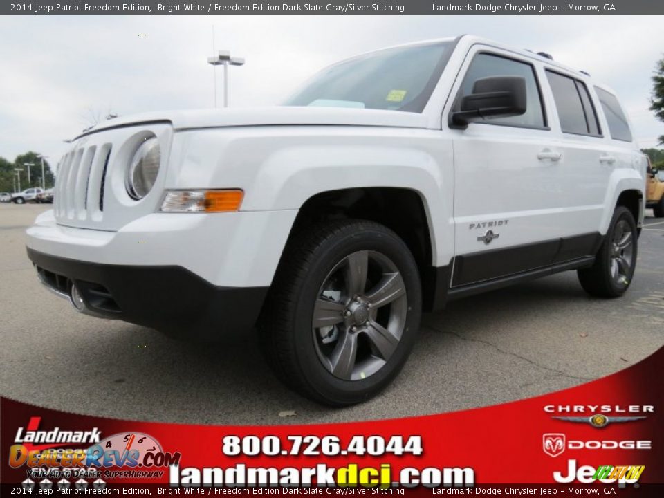 2014 Jeep Patriot Freedom Edition Bright White / Freedom Edition Dark Slate Gray/Silver Stitching Photo #1