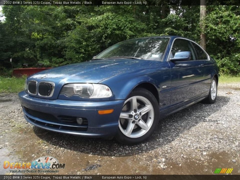 2002 BMW 3 Series 325i Coupe Topaz Blue Metallic / Black Photo #1