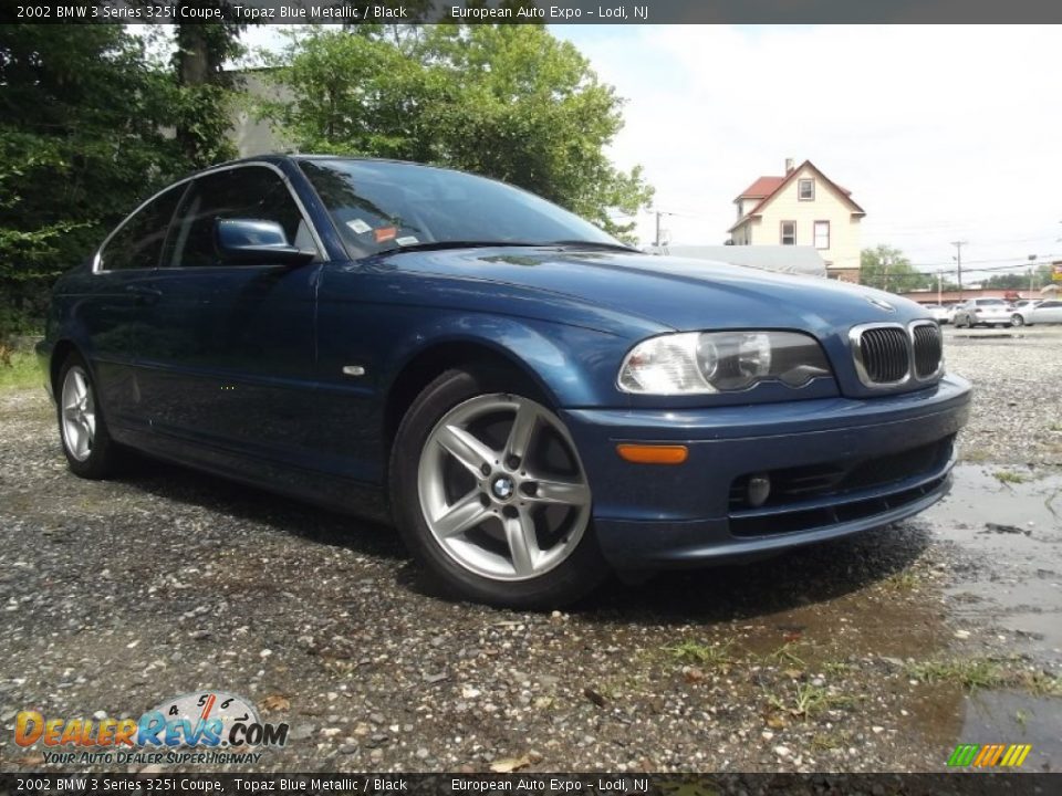 2002 BMW 3 Series 325i Coupe Topaz Blue Metallic / Black Photo #2