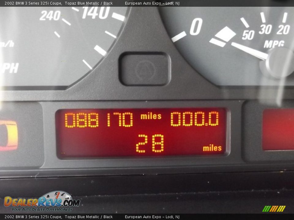 2002 BMW 3 Series 325i Coupe Topaz Blue Metallic / Black Photo #20
