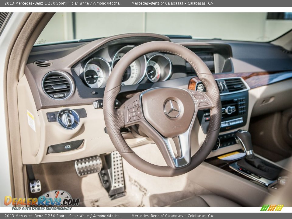 2013 Mercedes-Benz C 250 Sport Polar White / Almond/Mocha Photo #5