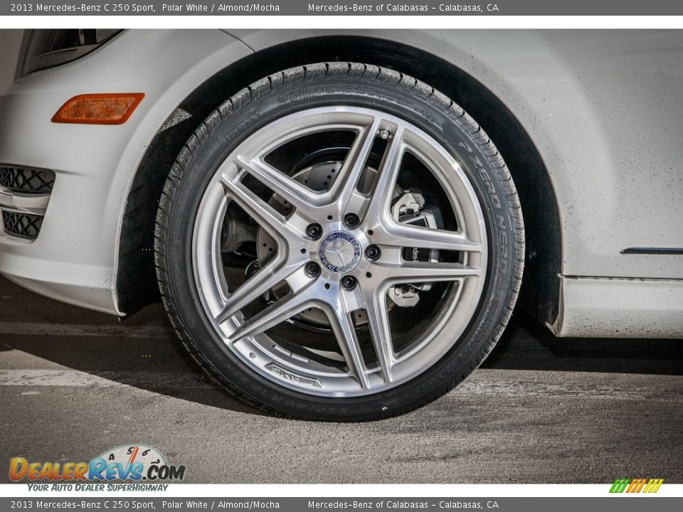 2013 Mercedes-Benz C 250 Sport Polar White / Almond/Mocha Photo #10