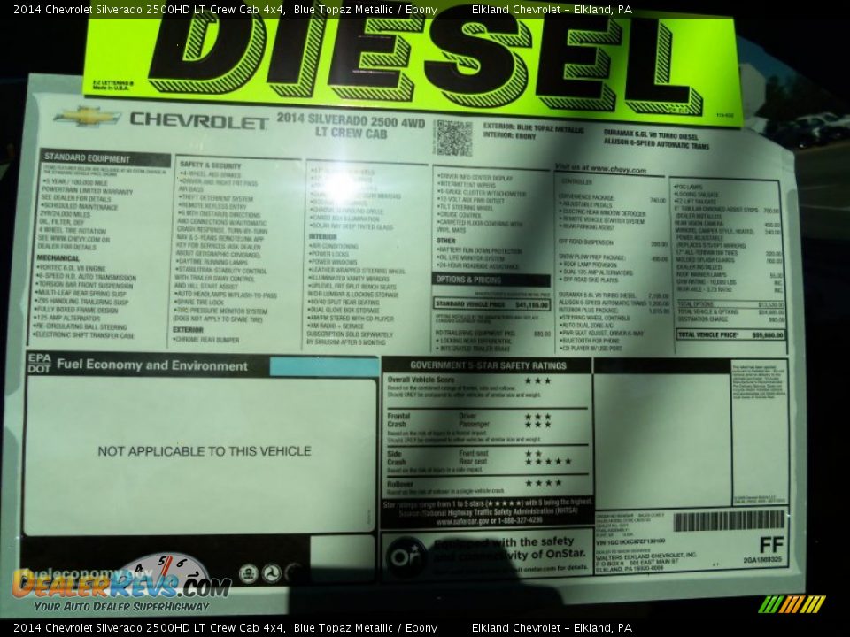 2014 Chevrolet Silverado 2500HD LT Crew Cab 4x4 Window Sticker Photo #18