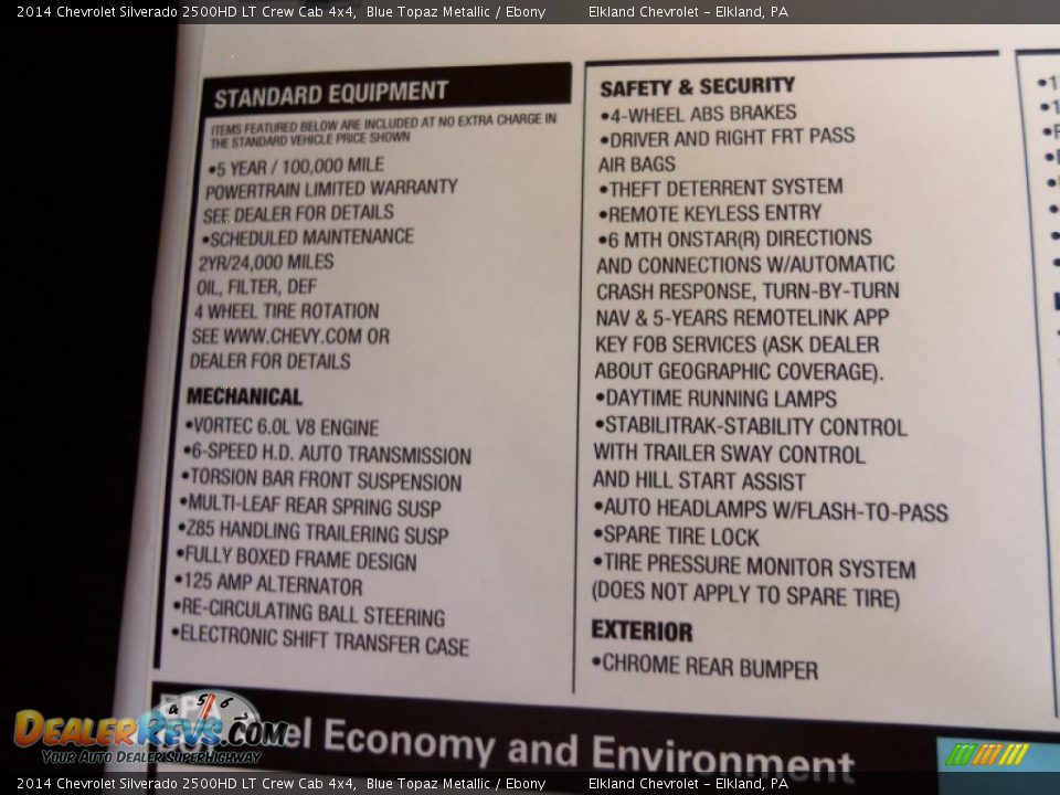 2014 Chevrolet Silverado 2500HD LT Crew Cab 4x4 Window Sticker Photo #19