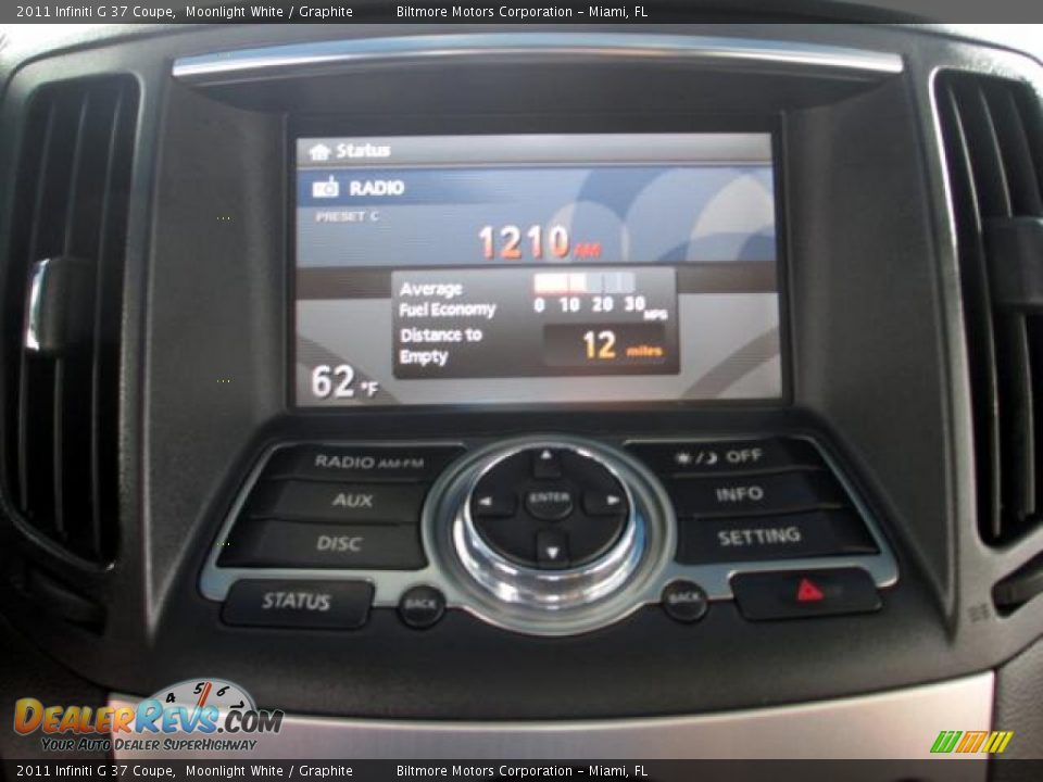 2011 Infiniti G 37 Coupe Moonlight White / Graphite Photo #14