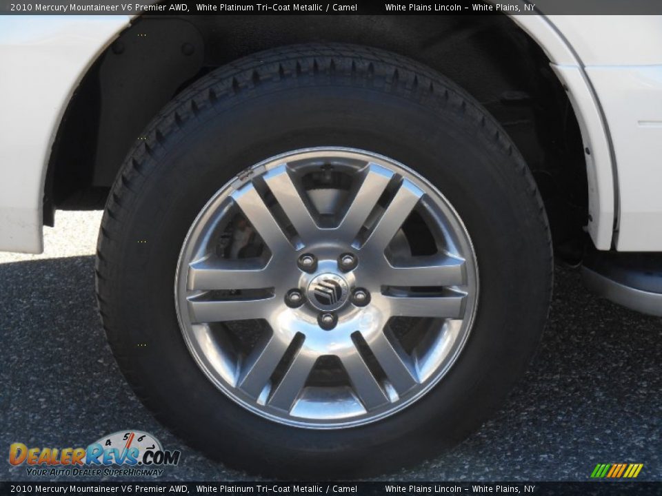 2010 Mercury Mountaineer V6 Premier AWD White Platinum Tri-Coat Metallic / Camel Photo #4