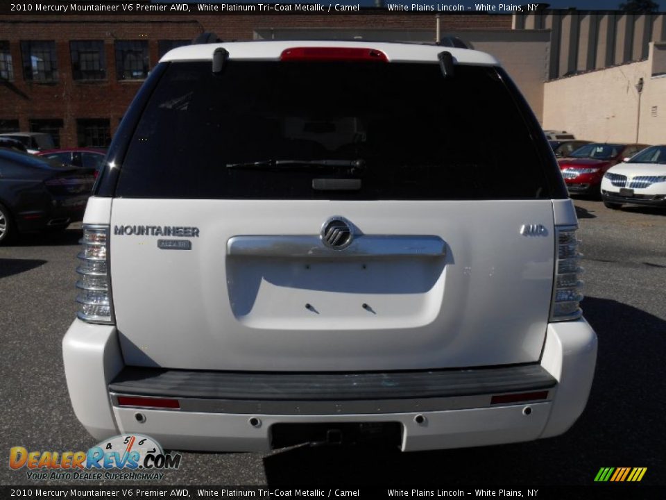 2010 Mercury Mountaineer V6 Premier AWD White Platinum Tri-Coat Metallic / Camel Photo #6