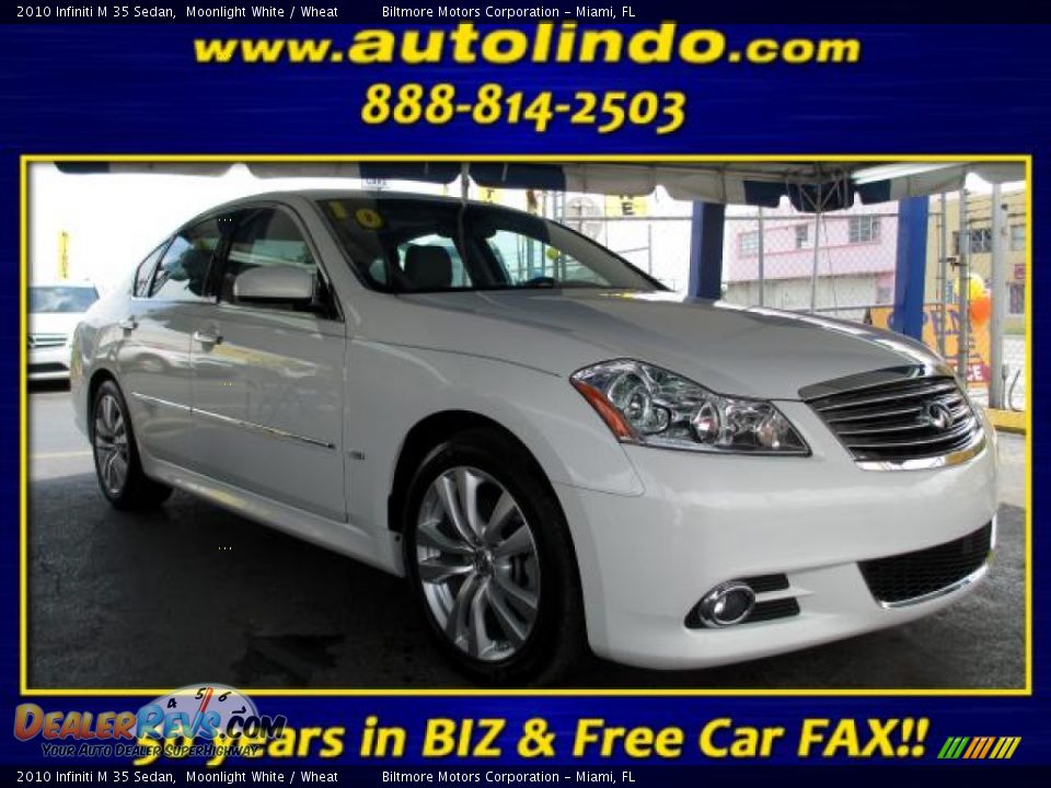 2010 Infiniti M 35 Sedan Moonlight White / Wheat Photo #1