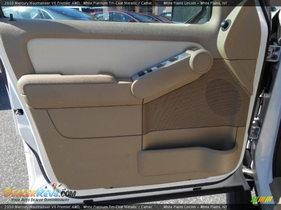 2010 Mercury Mountaineer V6 Premier AWD White Platinum Tri-Coat Metallic / Camel Photo #13