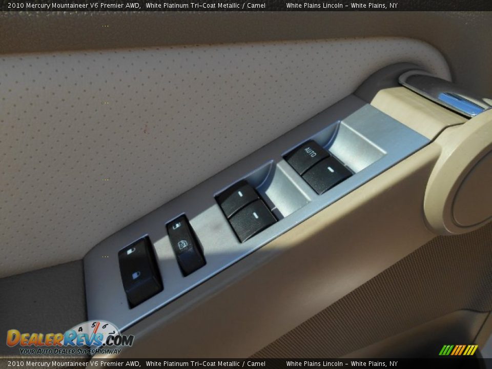 2010 Mercury Mountaineer V6 Premier AWD White Platinum Tri-Coat Metallic / Camel Photo #14