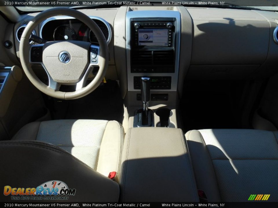 2010 Mercury Mountaineer V6 Premier AWD White Platinum Tri-Coat Metallic / Camel Photo #18