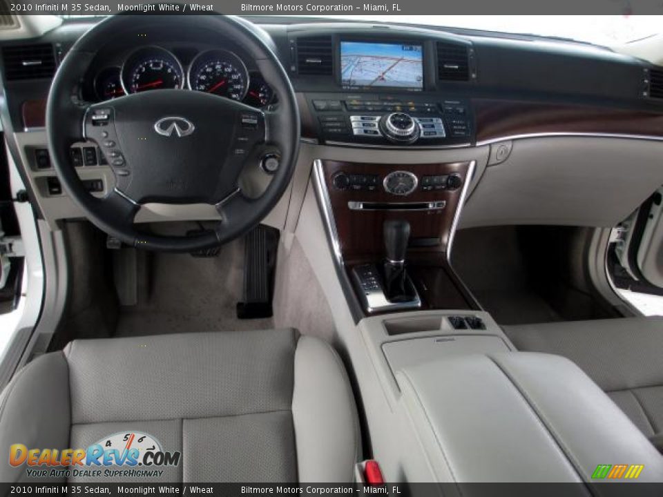 2010 Infiniti M 35 Sedan Moonlight White / Wheat Photo #13