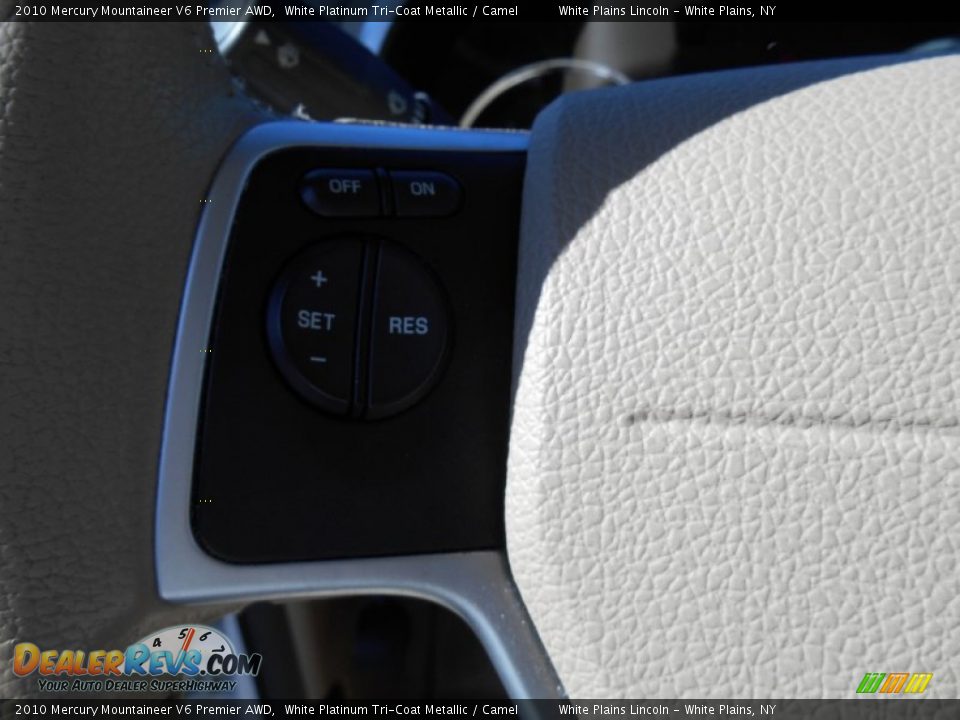 2010 Mercury Mountaineer V6 Premier AWD White Platinum Tri-Coat Metallic / Camel Photo #20