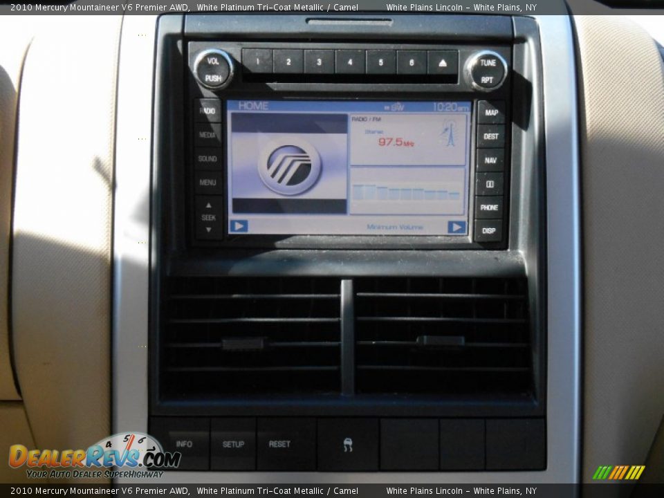 2010 Mercury Mountaineer V6 Premier AWD White Platinum Tri-Coat Metallic / Camel Photo #22