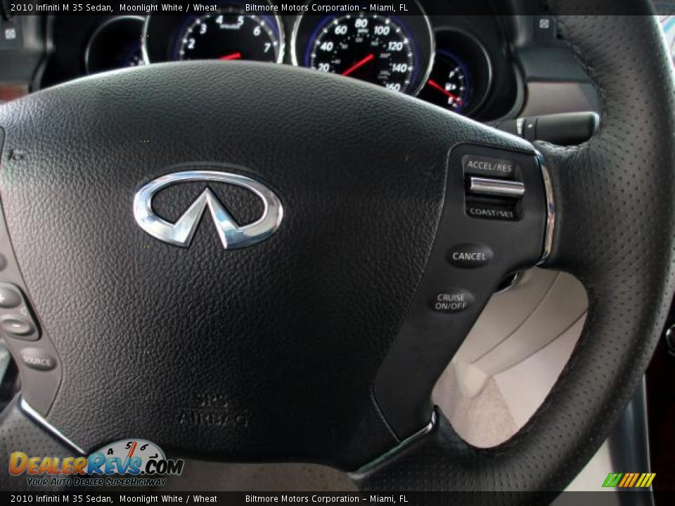 2010 Infiniti M 35 Sedan Moonlight White / Wheat Photo #22