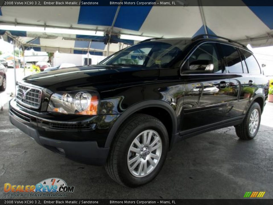 2008 Volvo XC90 3.2 Ember Black Metallic / Sandstone Photo #3