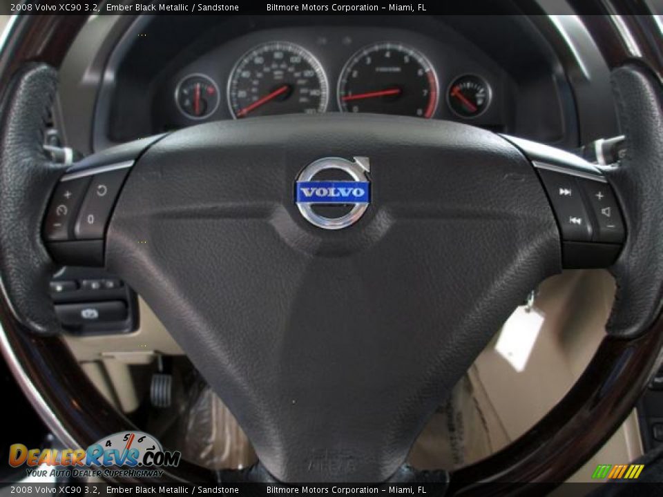 2008 Volvo XC90 3.2 Ember Black Metallic / Sandstone Photo #22