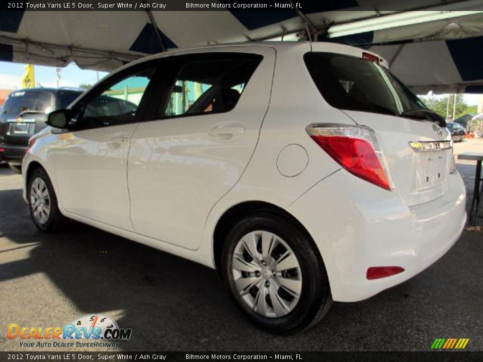 2012 Toyota Yaris LE 5 Door Super White / Ash Gray Photo #6