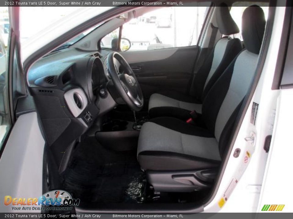 2012 Toyota Yaris LE 5 Door Super White / Ash Gray Photo #8