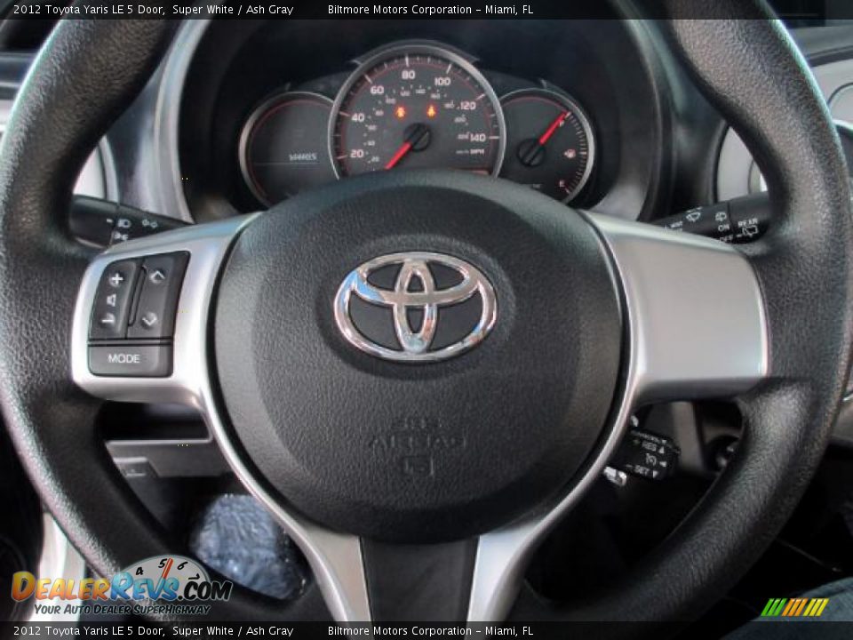 2012 Toyota Yaris LE 5 Door Super White / Ash Gray Photo #18