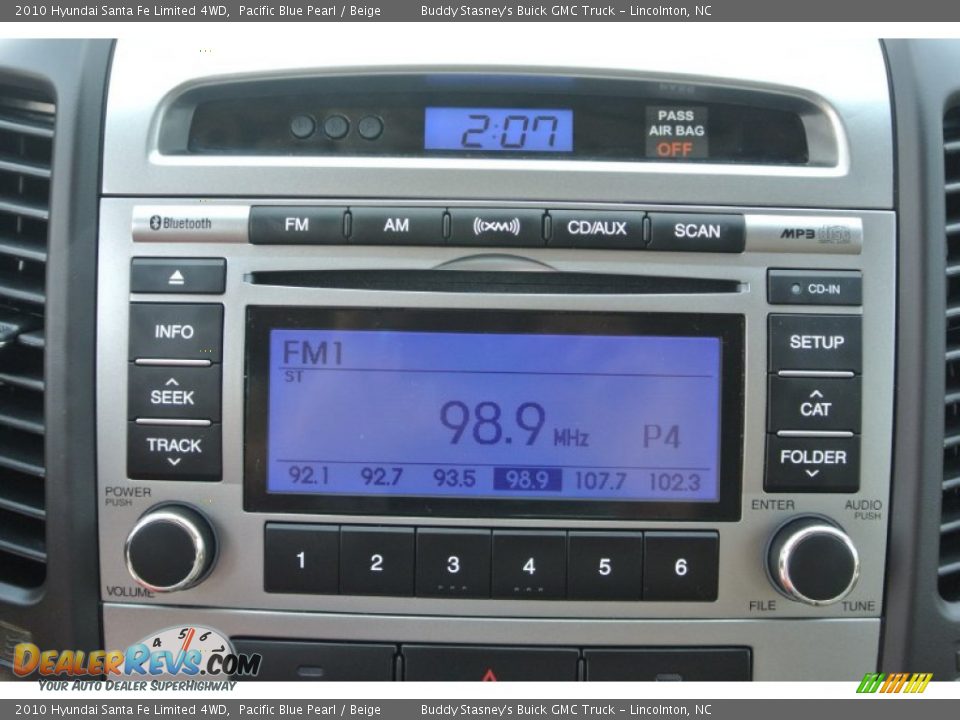 2010 Hyundai Santa Fe Limited 4WD Pacific Blue Pearl / Beige Photo #16