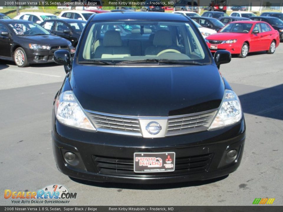 2008 Nissan Versa 1.8 SL Sedan Super Black / Beige Photo #2