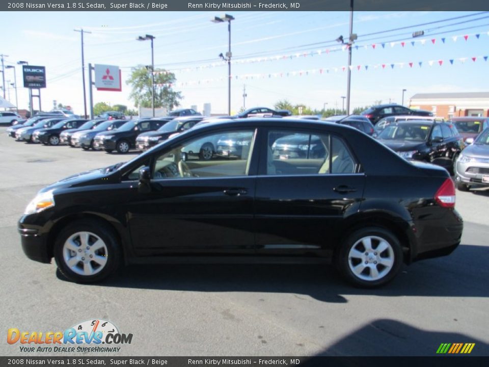 2008 Nissan Versa 1.8 SL Sedan Super Black / Beige Photo #4