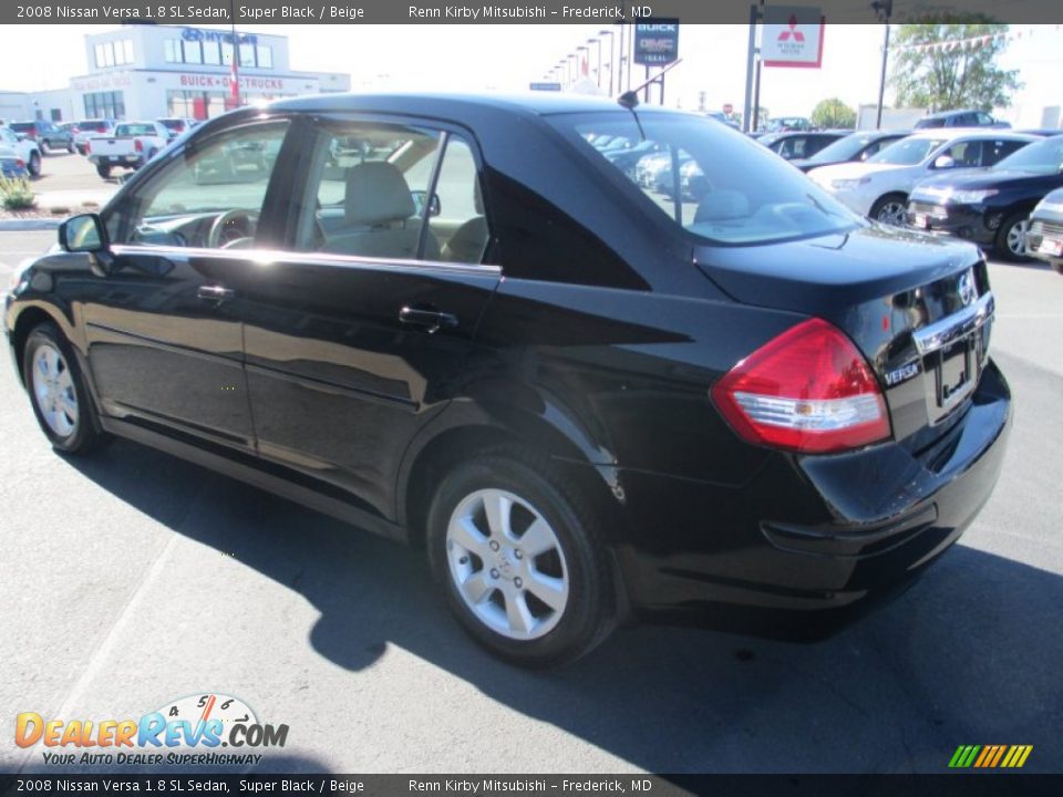 2008 Nissan Versa 1.8 SL Sedan Super Black / Beige Photo #5