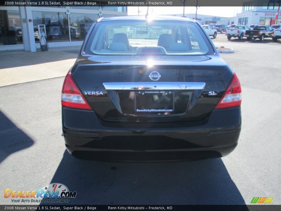 2008 Nissan Versa 1.8 SL Sedan Super Black / Beige Photo #6