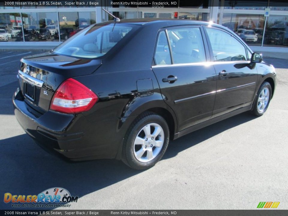 2008 Nissan Versa 1.8 SL Sedan Super Black / Beige Photo #7
