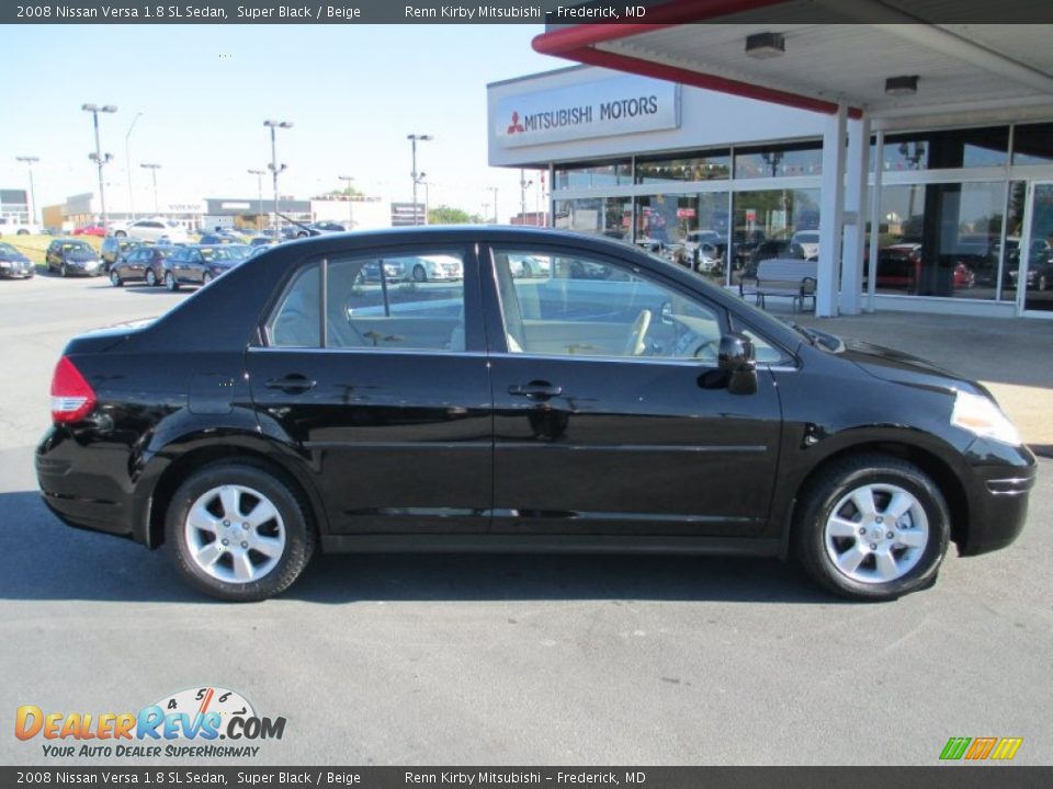 2008 Nissan Versa 1.8 SL Sedan Super Black / Beige Photo #8