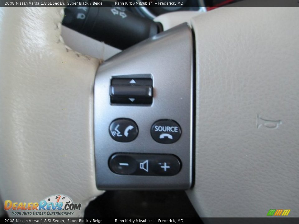 2008 Nissan Versa 1.8 SL Sedan Super Black / Beige Photo #15