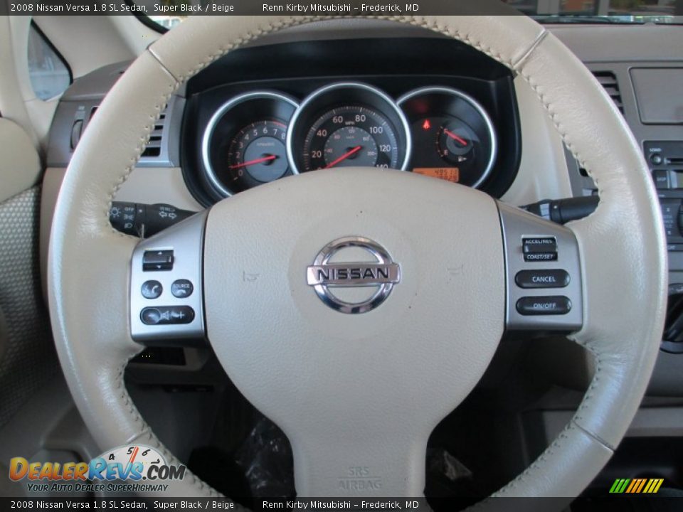 2008 Nissan Versa 1.8 SL Sedan Super Black / Beige Photo #19
