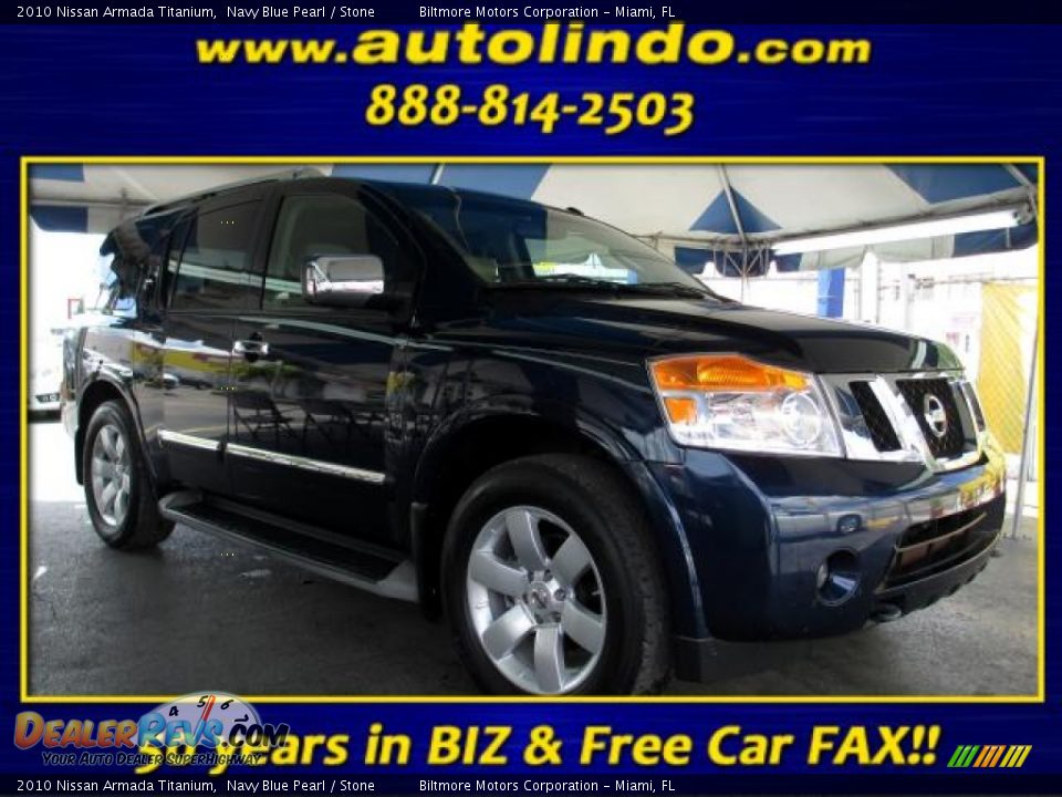 2010 Nissan Armada Titanium Navy Blue Pearl / Stone Photo #1