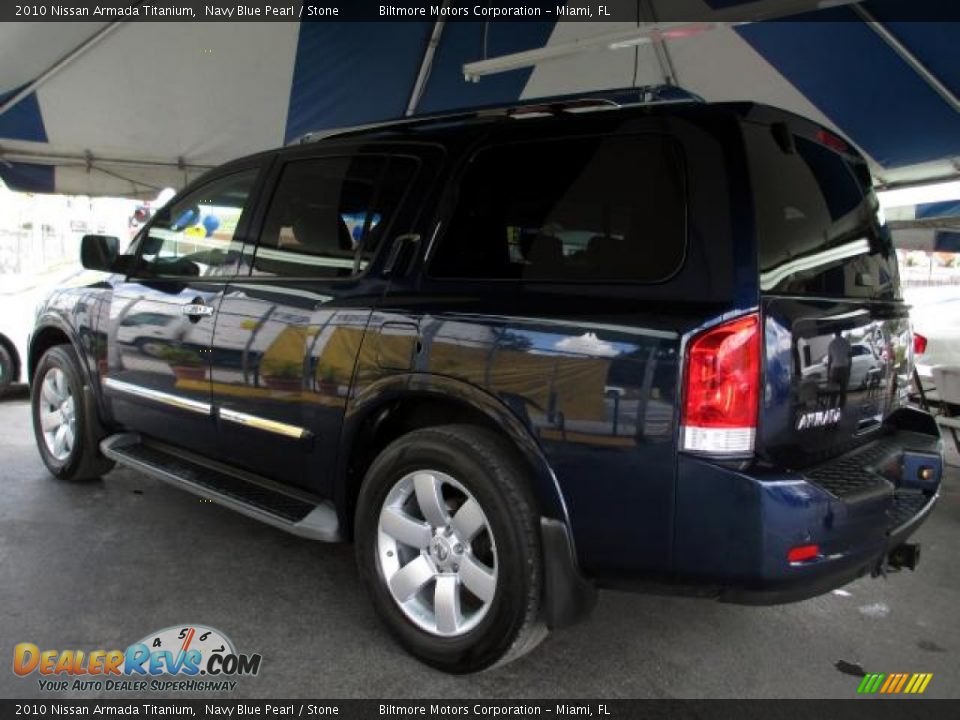 2010 Nissan Armada Titanium Navy Blue Pearl / Stone Photo #8