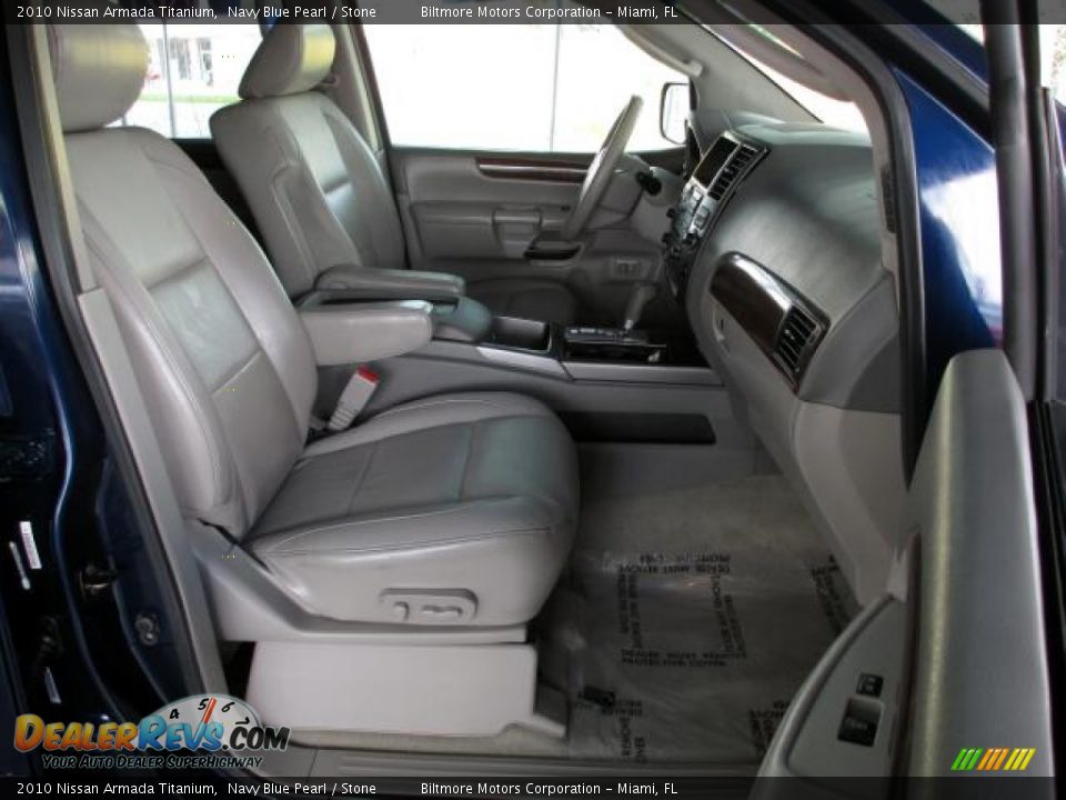 2010 Nissan Armada Titanium Navy Blue Pearl / Stone Photo #12