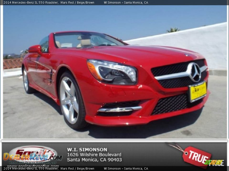 2014 Mercedes-Benz SL 550 Roadster Mars Red / Beige/Brown Photo #1